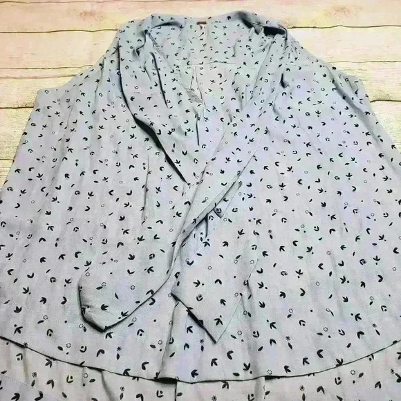 Free People women's blue hi-low tank top medium - Picture 4 of 8